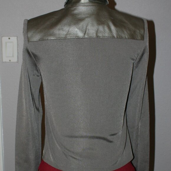 Nygard Collection Leather Sweater Jacket - PS(4-6) - Grey - Picture 4 of 9